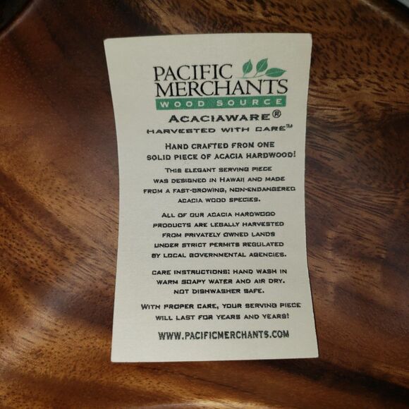 PACIFIC MERCHANTS Acaciaware Dolphin Wooden Serving Tray Display Piece NEW - Picture 4 of 5